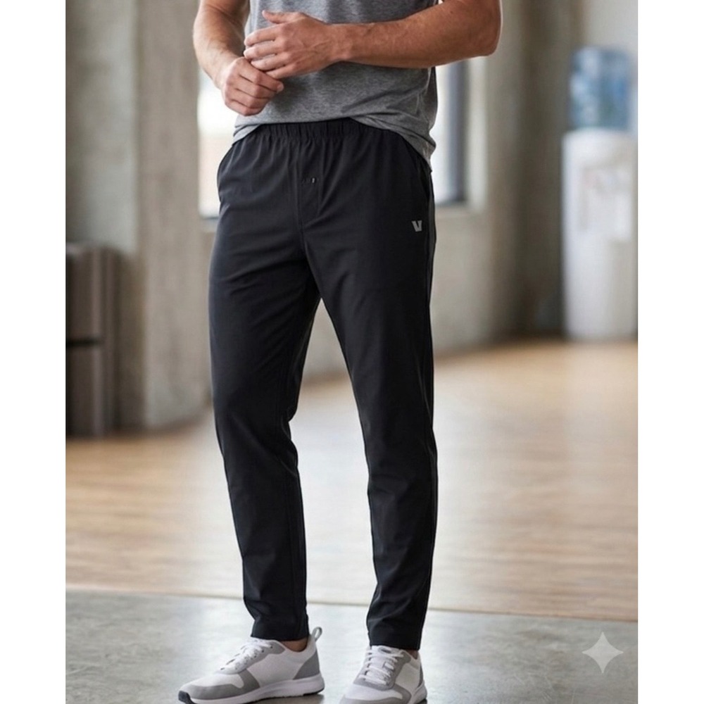 Vuori Mens Fleet Pant Black Performance Jogger Training Trousers XL